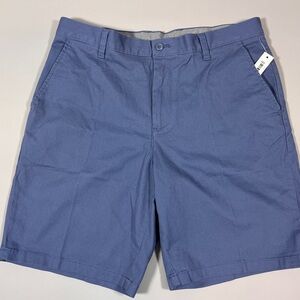 Amazon Essentials Men's Slate Blue Flat-Front Chino Shorts